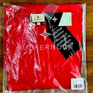 Cherry red royal shirt dress from Tuckernuck. NWT - never worn size S